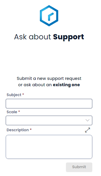 Example support request form